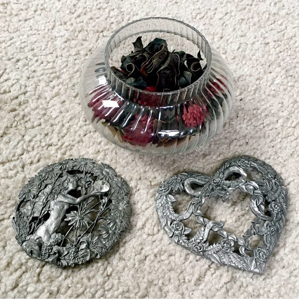 Vintage RAWCLIFFE PEWTER Potpourri Jar With Two Lids PC2990/PO2908 and Potpourri